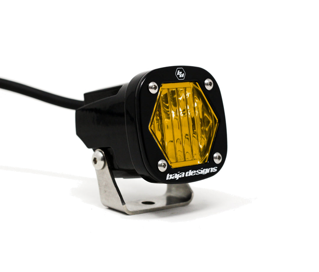 S1 Baja Amber Wide Cornering LED Light with Mounting Bracket Single Baja Designs