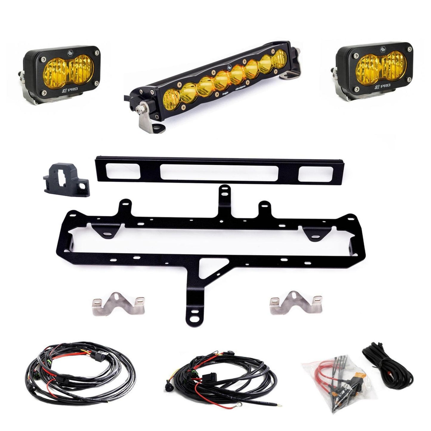 Toyota S8 10 Inch Light Bar S2 Pro Grille Conversion Light Kit 2024-On Toyota Tacoma Baja Amber Baja Designs