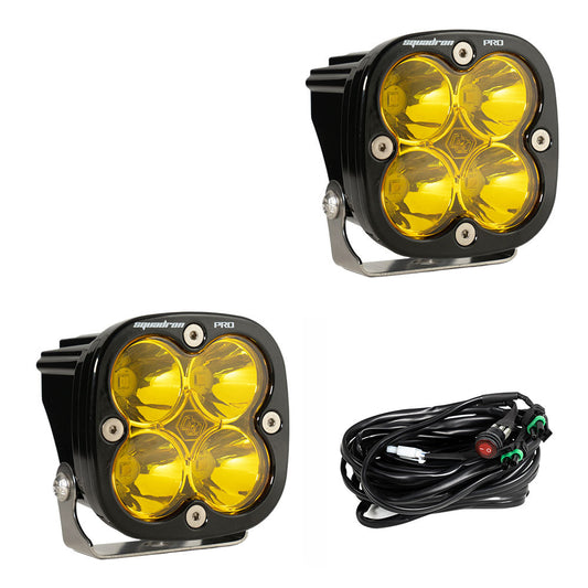 LED Light Pods Baja Amber Lens Spot Pattern Pair Squadron Pro Series Baja Designs