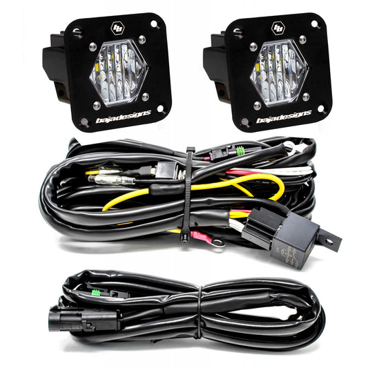 LED Light Pods S1 Pair Wide Cornering LED Flush Mount Backup Kit Baja Designs