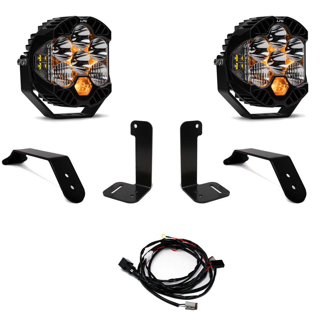 Jeep JL/JT Dual LP6 Auxiliary Light Kit Baja Designs