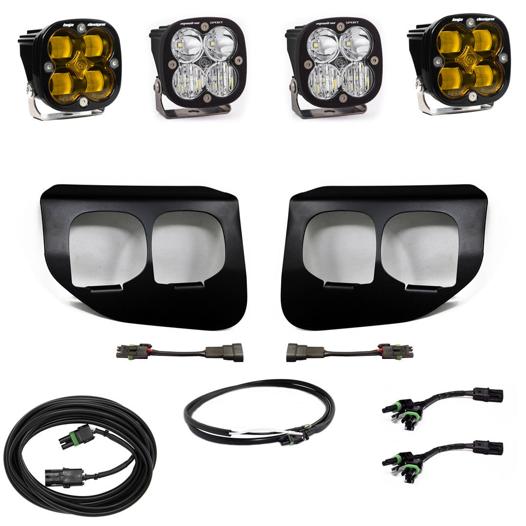 Ford Super Duty (20-22) Fog Lights Dual FPK Amber SAE/Sport DC Baja Designs