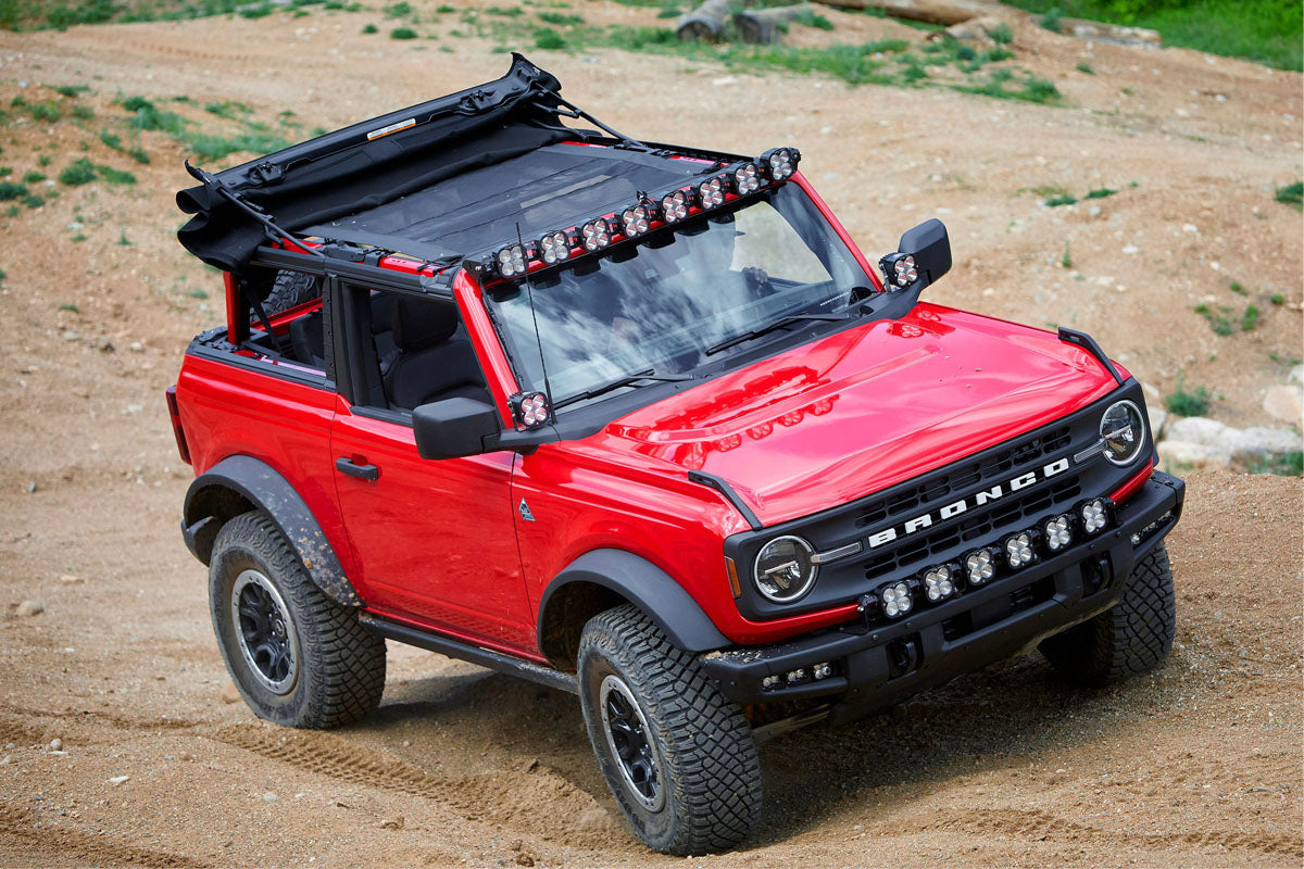 Bronco Roof Light Bar Kit 21-Up Ford Bronco 50 inch Onx6+ Dual Control w/Upfitter Baja Designs