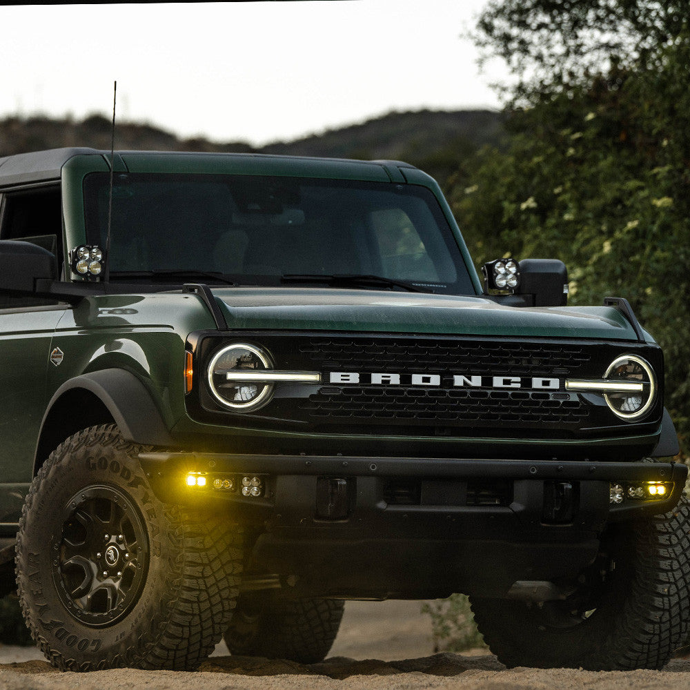 Ford Bronco (21-Present) S2 SAE Amber FPK Sportsmen Steel Bump w/Upfitter Wiring Harness Baja Designs