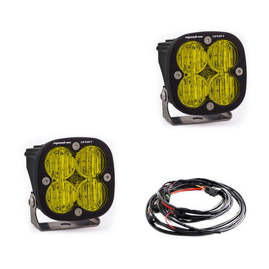 LED Light Pods Amber Lens Wide Cornering Pair Squadron Sport Baja Designs