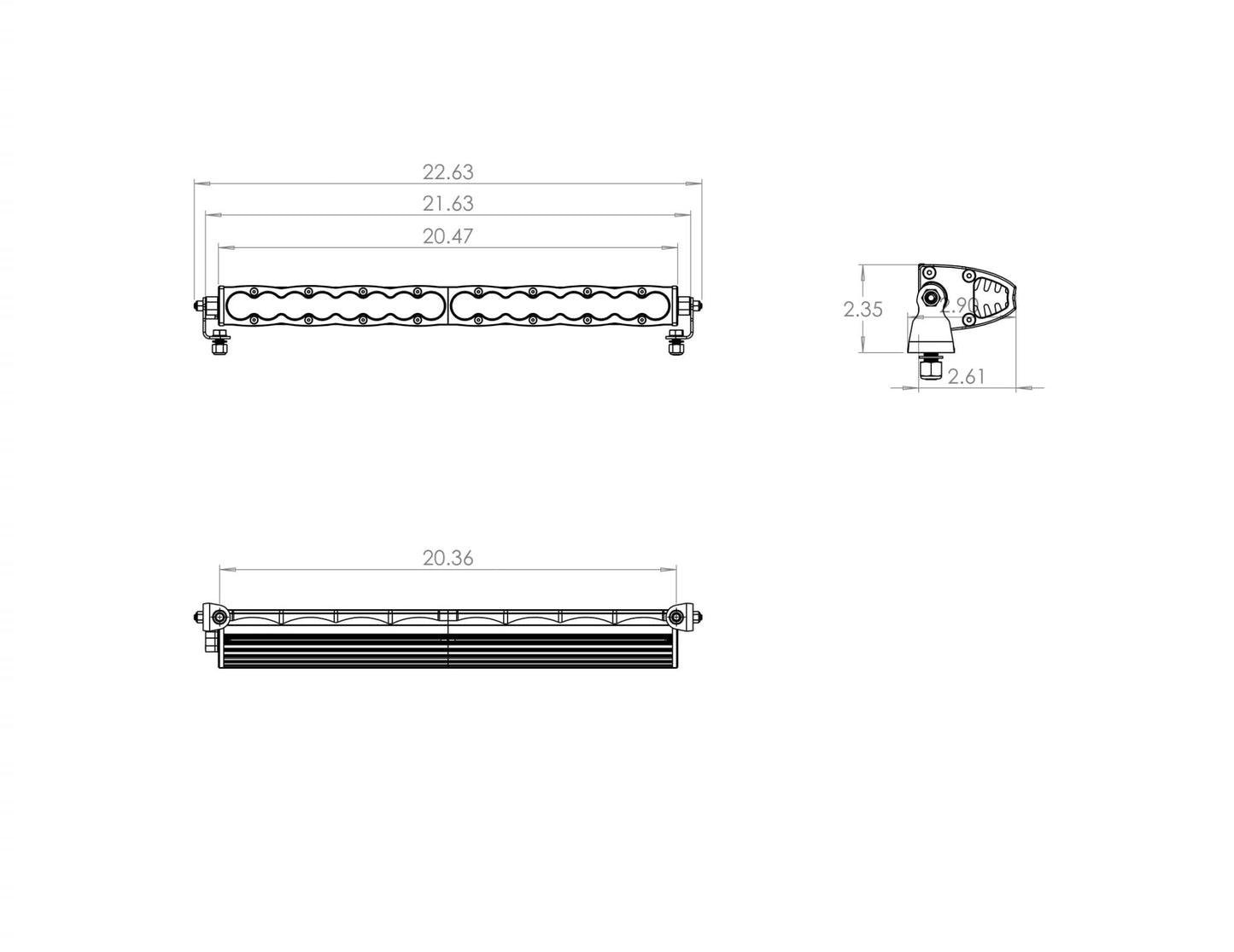 20 Inch LED Light Bar Single Straight Driving Combo Pattern S8 Series Baja Designs