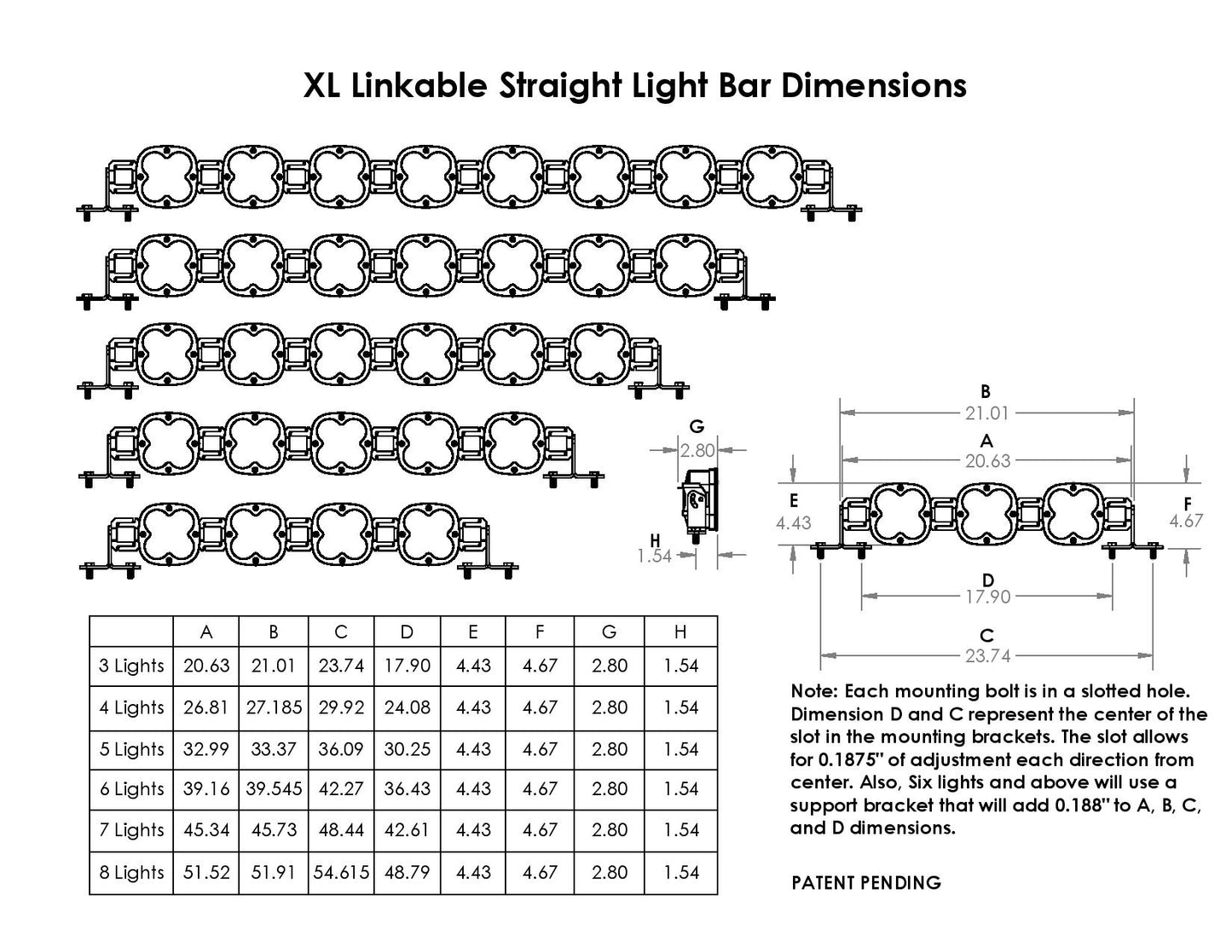 XL Linkable LED Light Bar 6 XLClear Baja Desgins